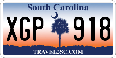 SC license plate XGP918