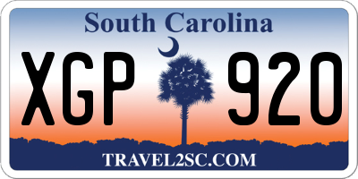SC license plate XGP920