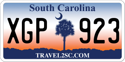 SC license plate XGP923