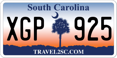 SC license plate XGP925