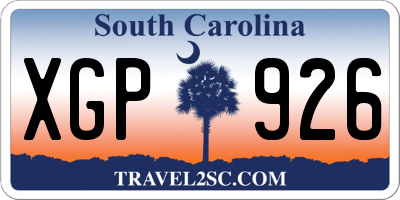 SC license plate XGP926