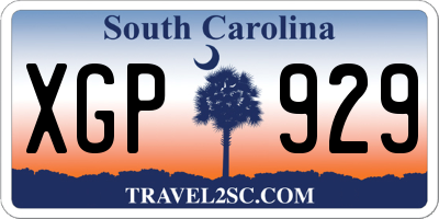 SC license plate XGP929
