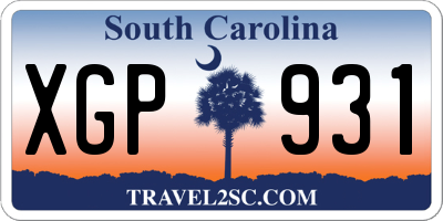 SC license plate XGP931
