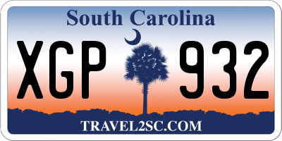 SC license plate XGP932