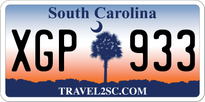SC license plate XGP933