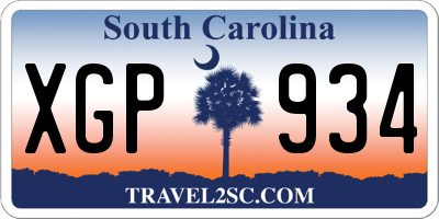 SC license plate XGP934