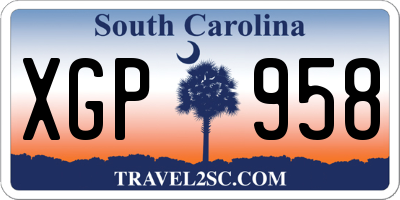 SC license plate XGP958