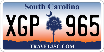SC license plate XGP965