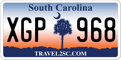 SC license plate XGP968