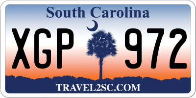 SC license plate XGP972