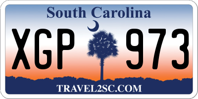 SC license plate XGP973