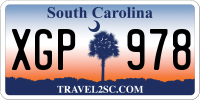 SC license plate XGP978