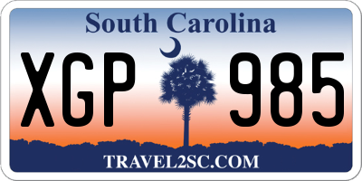 SC license plate XGP985