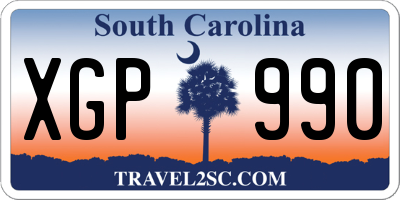 SC license plate XGP990