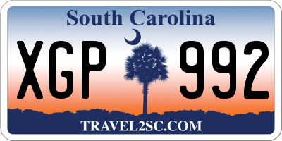 SC license plate XGP992
