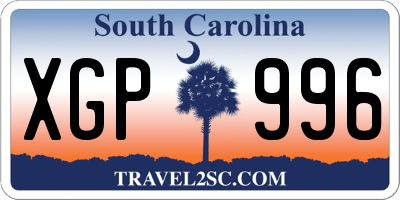 SC license plate XGP996