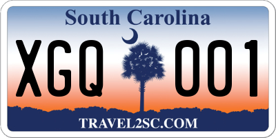 SC license plate XGQ001