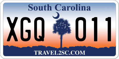 SC license plate XGQ011