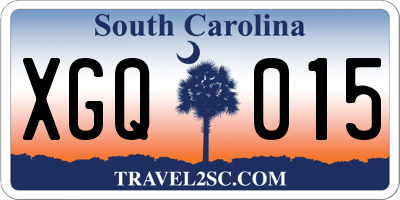 SC license plate XGQ015