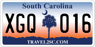 SC license plate XGQ016
