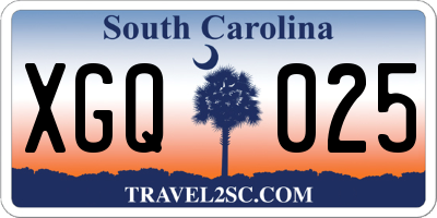 SC license plate XGQ025
