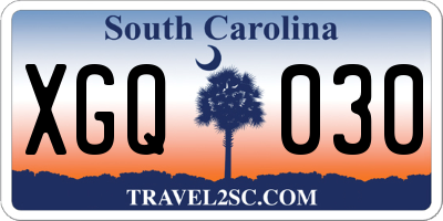 SC license plate XGQ030