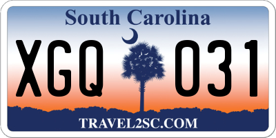 SC license plate XGQ031