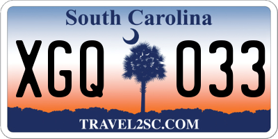 SC license plate XGQ033