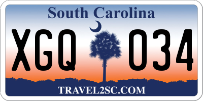SC license plate XGQ034