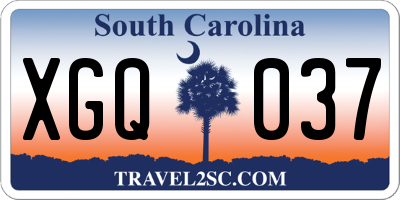SC license plate XGQ037