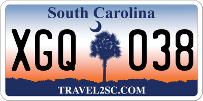 SC license plate XGQ038