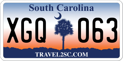 SC license plate XGQ063