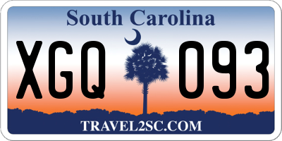 SC license plate XGQ093