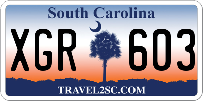 SC license plate XGR603