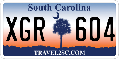 SC license plate XGR604