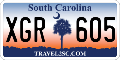 SC license plate XGR605
