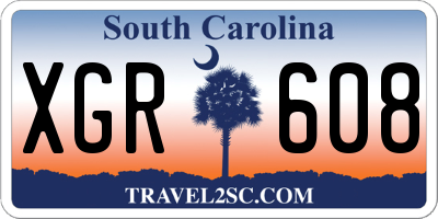 SC license plate XGR608