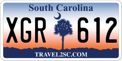 SC license plate XGR612