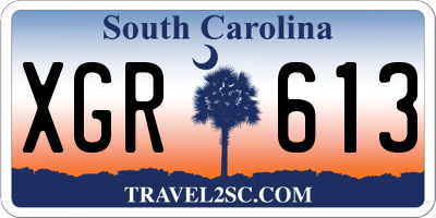 SC license plate XGR613