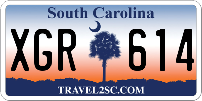 SC license plate XGR614
