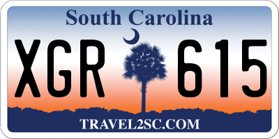 SC license plate XGR615