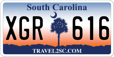SC license plate XGR616