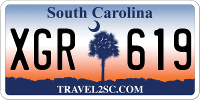 SC license plate XGR619