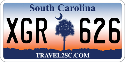 SC license plate XGR626