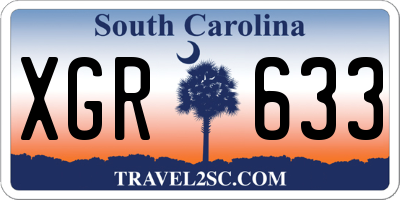 SC license plate XGR633