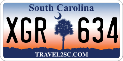 SC license plate XGR634