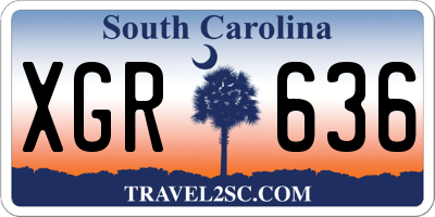 SC license plate XGR636