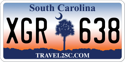 SC license plate XGR638