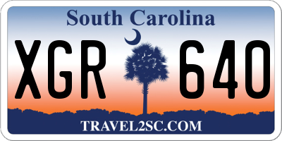 SC license plate XGR640