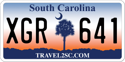 SC license plate XGR641